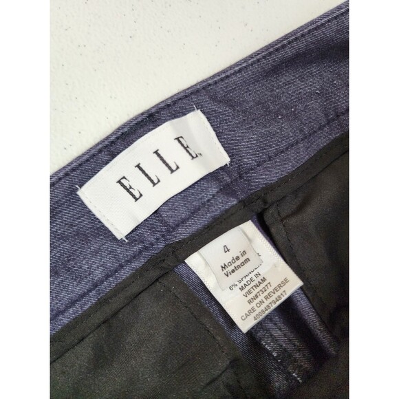 Elle Womens Size 4 Blue Low Rise Straight Ankle Slacks Woven Pants - Picture 5 of 7